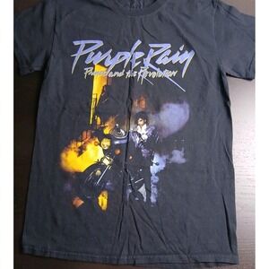 The Prince Estate Official & Approved Purple Rain Black T-Shirt Unisex S‎ #487C